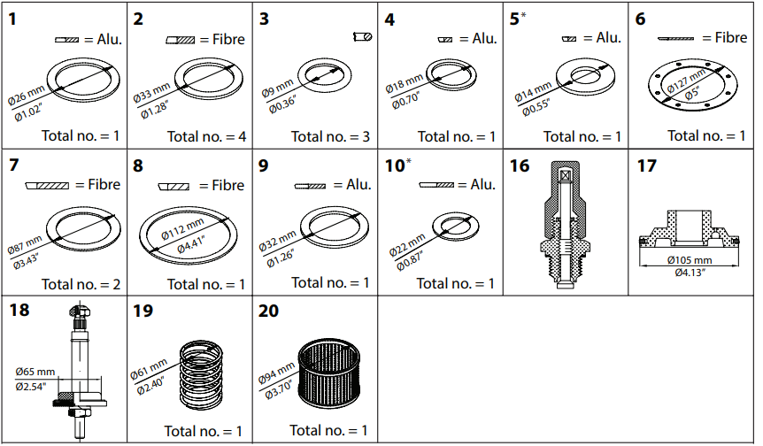 027F3376 KIT DE RENOVAÇÃO PM 65 - CONE PADRÃO