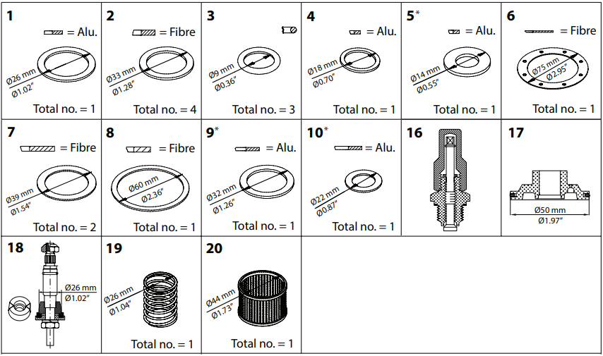 027F3380 KIT DE RENOVAÇÃO PM 5 V-CONE