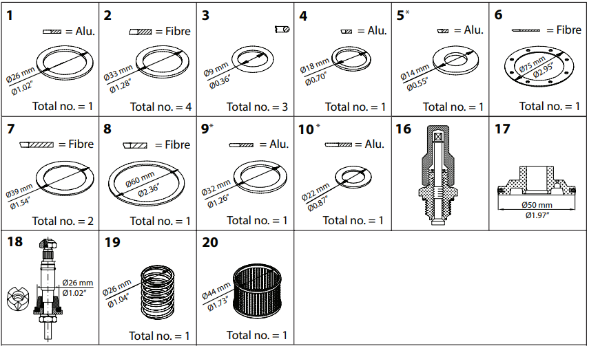 027F3381 KIT DE RENOVAÇÃO PM 10 V-CONE