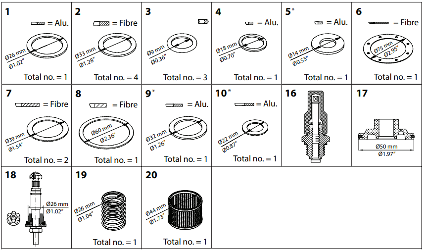 027F3382 KIT DE RENOVAÇÃO PM 15 V-CONE