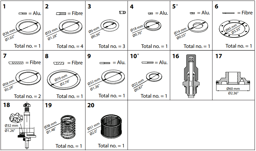 027F3383 KIT DE RENOVAÇÃO PM 32 V-CONE