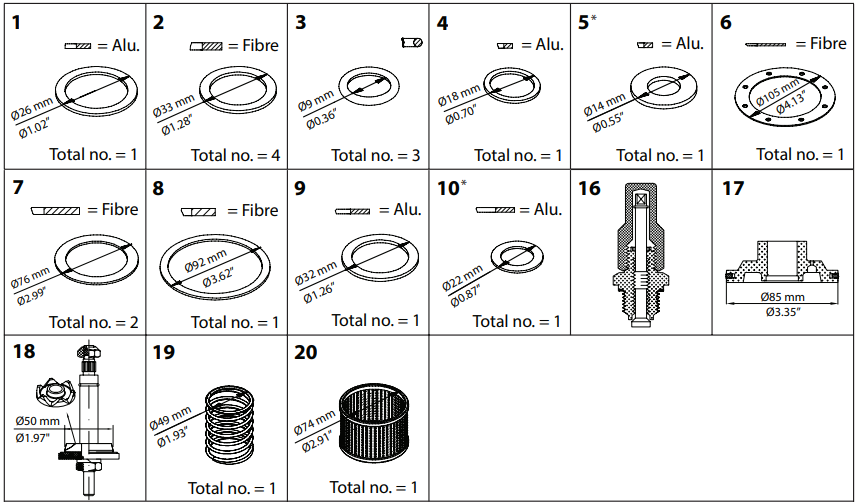 027F3385 KIT DE RENOVAÇÃO PM 50-V-CONE