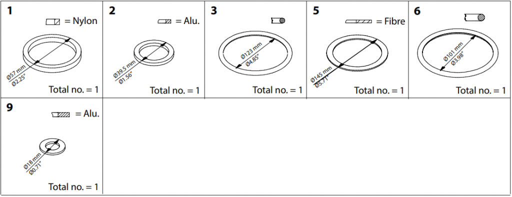 148B6057 KIT DE INSPEÇÃO SVA-S/L/ST/LT/HS, SCA/X, FIA, CHV/X 125