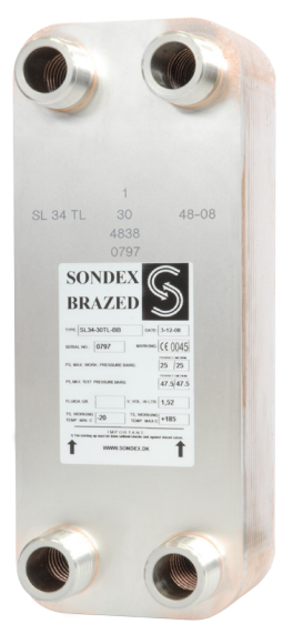 Trocadores de calor brasados SL34/SLS34 Sondex